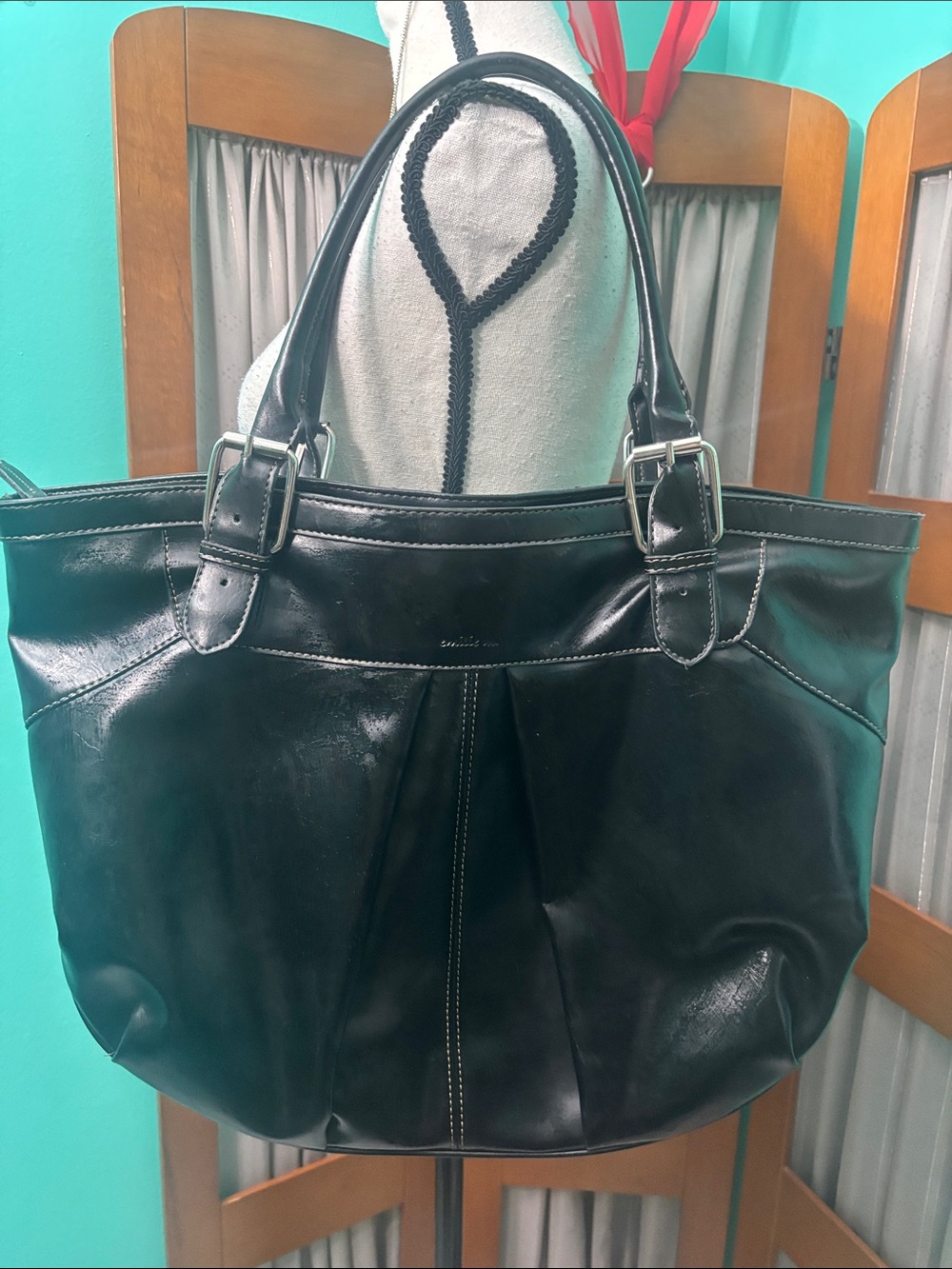 Emilie m Classic faux leather Tote with Double Top Handles